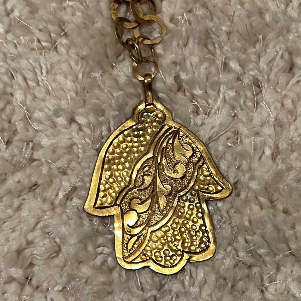 Large Hamsa Hand of Fatimah Necklace Turkish